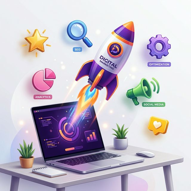 Digital Marketing Agency Illustration